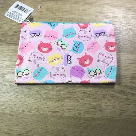 Athena Galore Handbags - Colorful Cat Glasses Print Makeup Pouch Bag